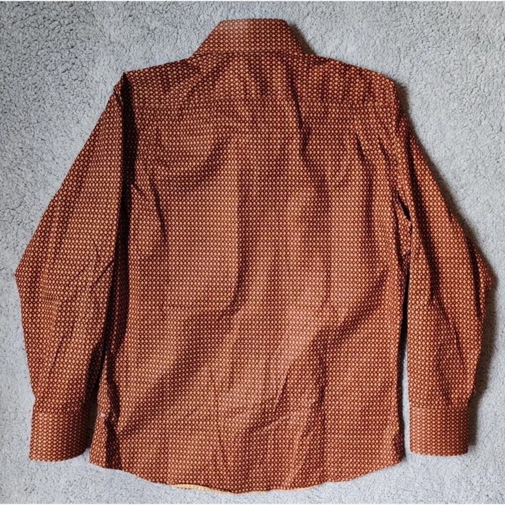 Banana Republic Argyle Diamond‎ Print Button Up Long Sleeve Shirt Size M 15-15.5